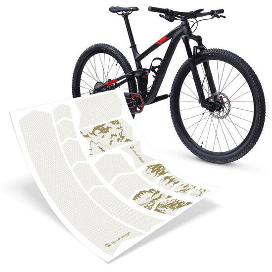 Aufkleber Schutzfolie Rahmenschutz MTB Transparent Matt 17-teilig dunkle Rahmen