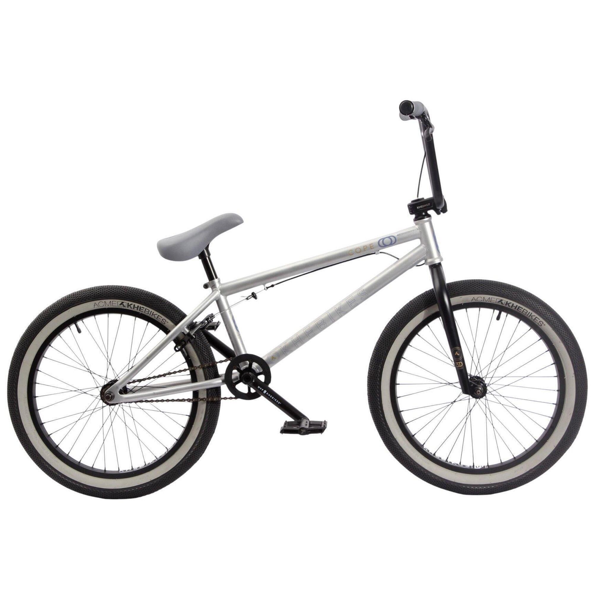 KHEBIKES BMX kolo pro dospělé stříbrné COPE 20 palců 11,1 kg