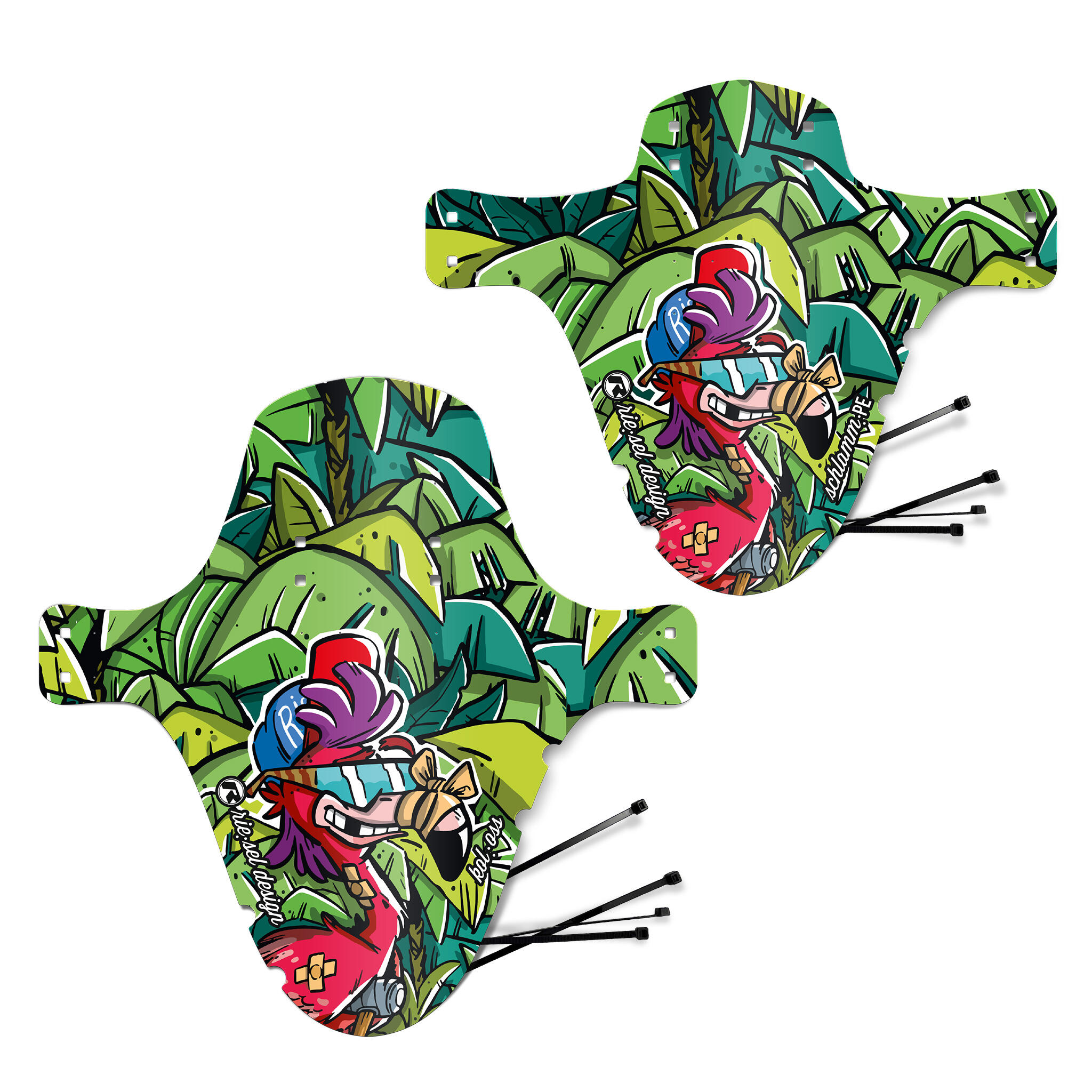 Riesel Design® MTB Mudguard Schutzblech Set vorn & hinten inkl. Kabelbinder 1/5