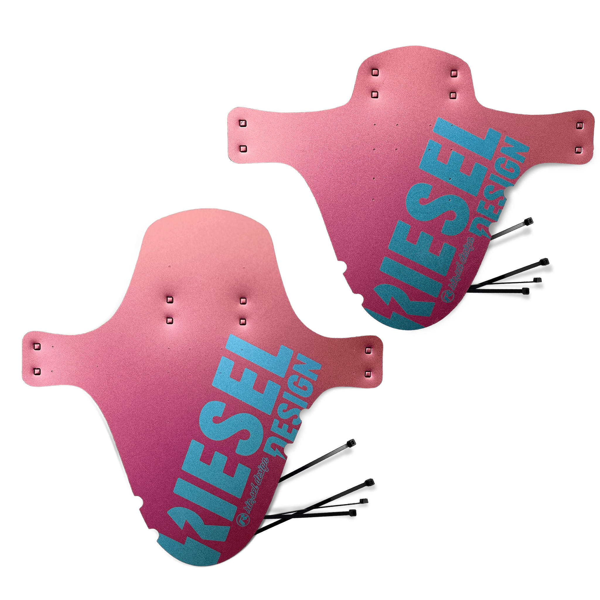 Riesel Design® MTB Mudguard Schutzblech Set vorn & hinten inkl. Kabelbinder 1/5