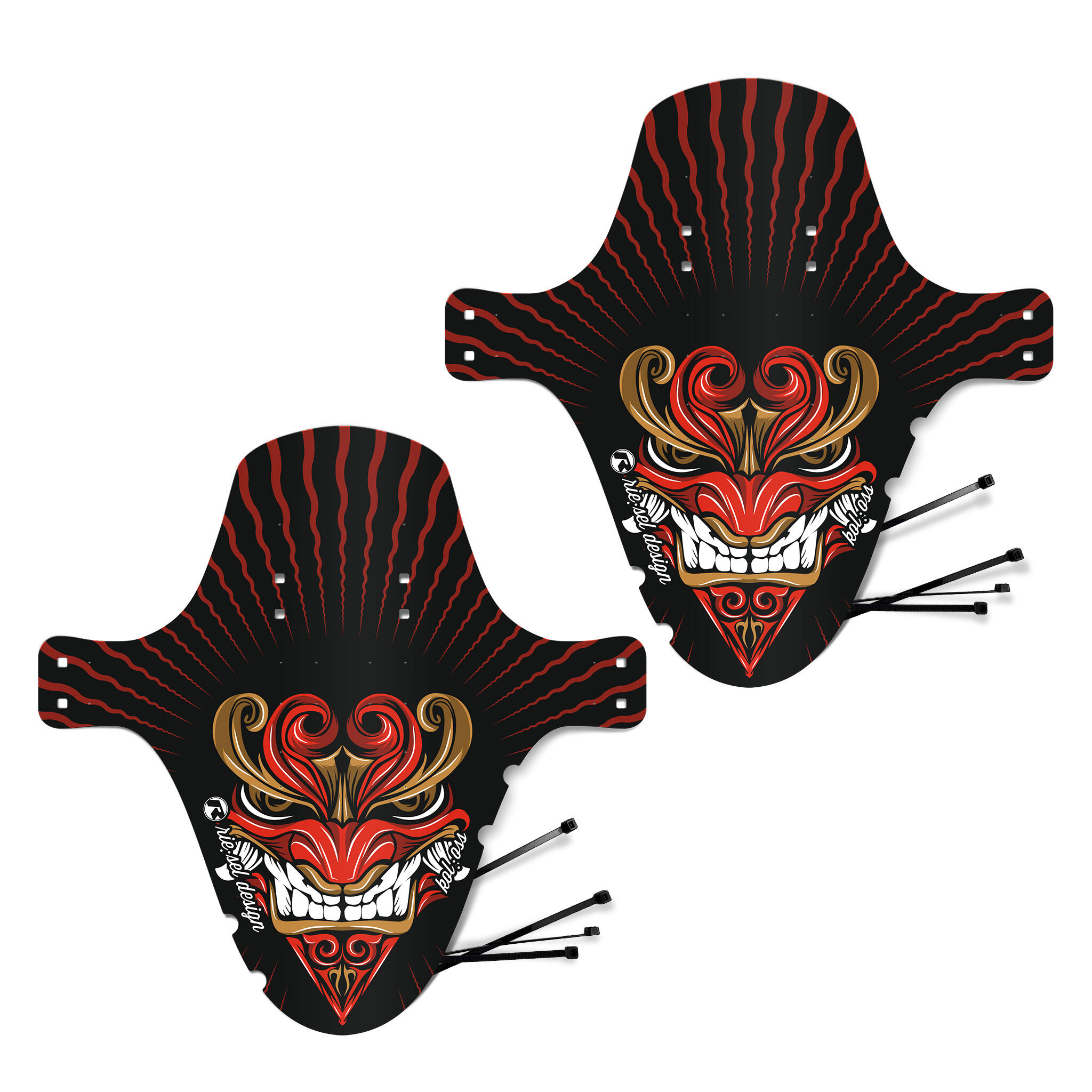 Riesel Design® MTB Mudguard Schutzblech Set vorn & hinten inkl. Kabelbinder 1/5