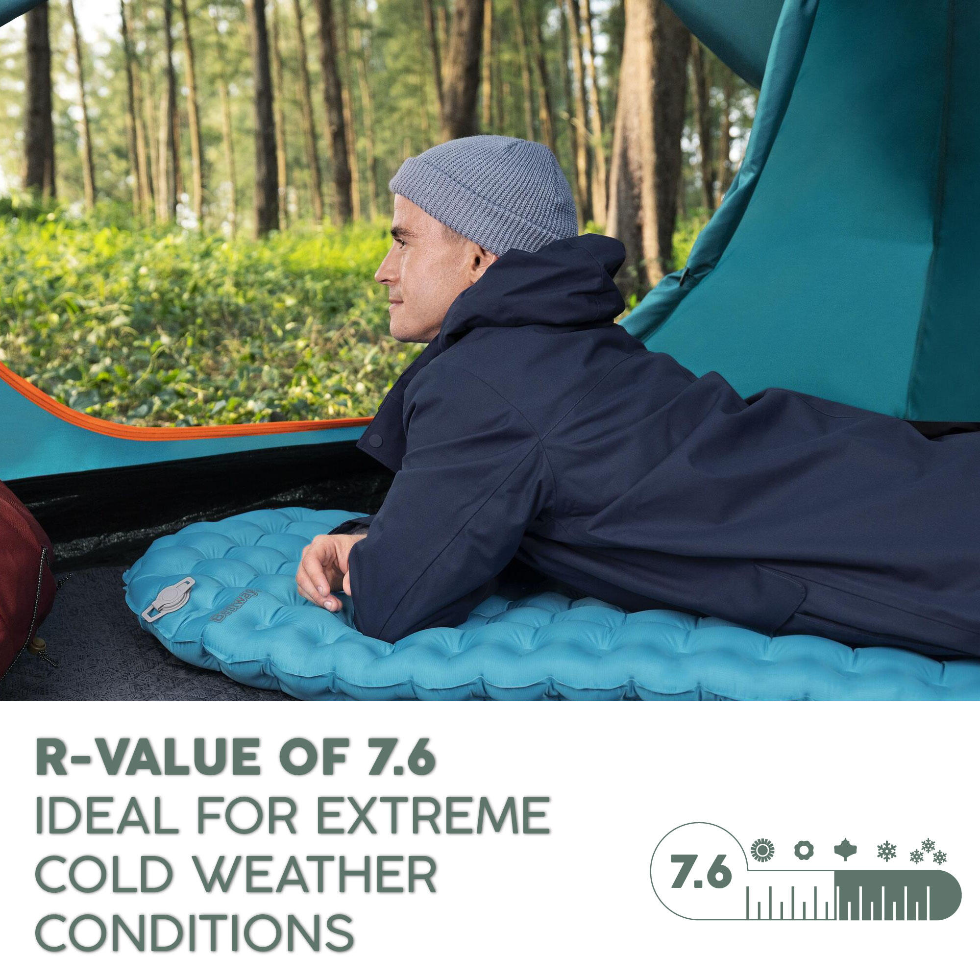Bestway AlpineLite Sleeping Pad, Compact, Lightweight Insulated with R Value 7.6 2/6