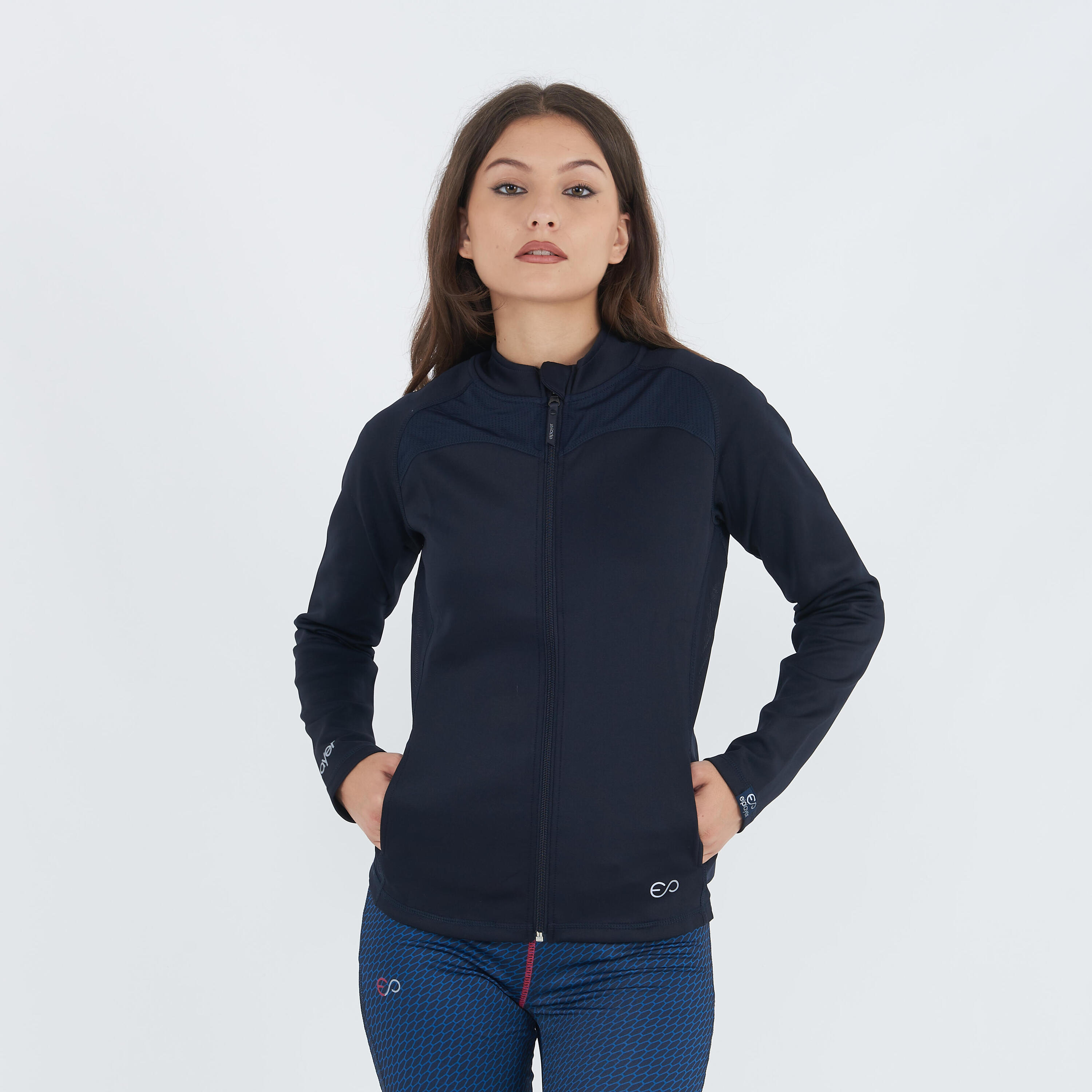 ELPLAYER Giacca da running con zip DALAYA blu
