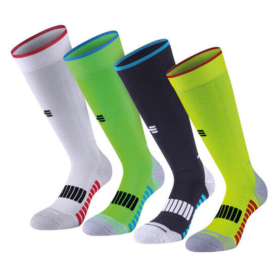 4 chaussettes de course longues en 4 couleurs différentes pour le prix de 3
