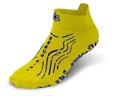 Gym kids technische sokken voor kinderen. antislip. geel en blauw