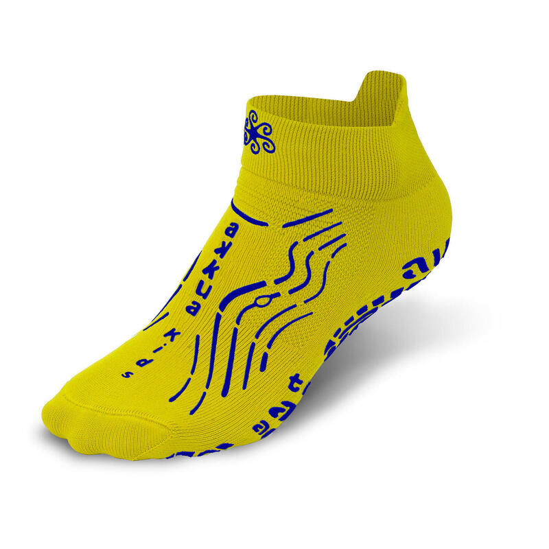 Chaussettes techniques Gym Kids pour enfant, antidérapantes, jaunes et bleues