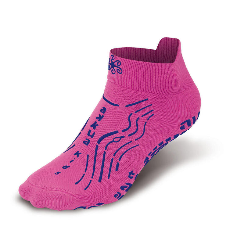 Chaussettes techniques Gym Kids pour enfant, antidérapantes, fuchsia et bleues