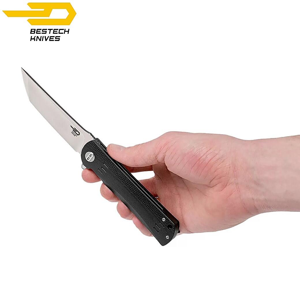 Bestech Couteau de Poche Kendo Noir G10 D2 4/6