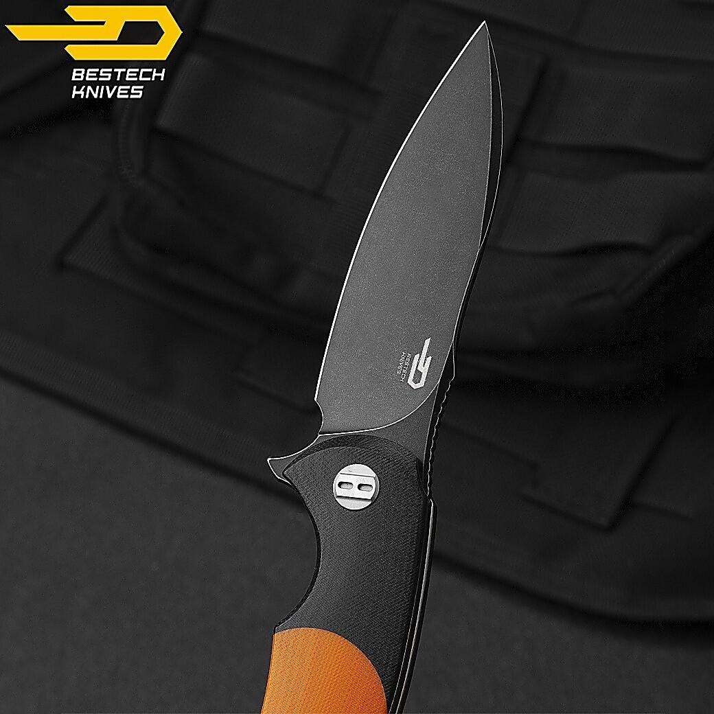 Bestech Mes Penguin Zwart Oranje G10 D2 6/7