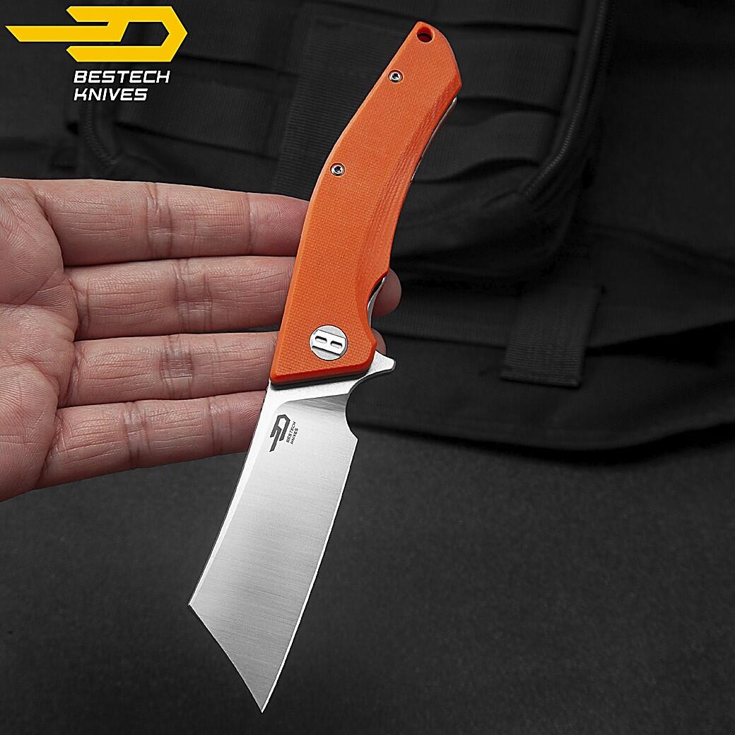 Bestech Couteau de Poche Cubis Orange G10 D2 6/7