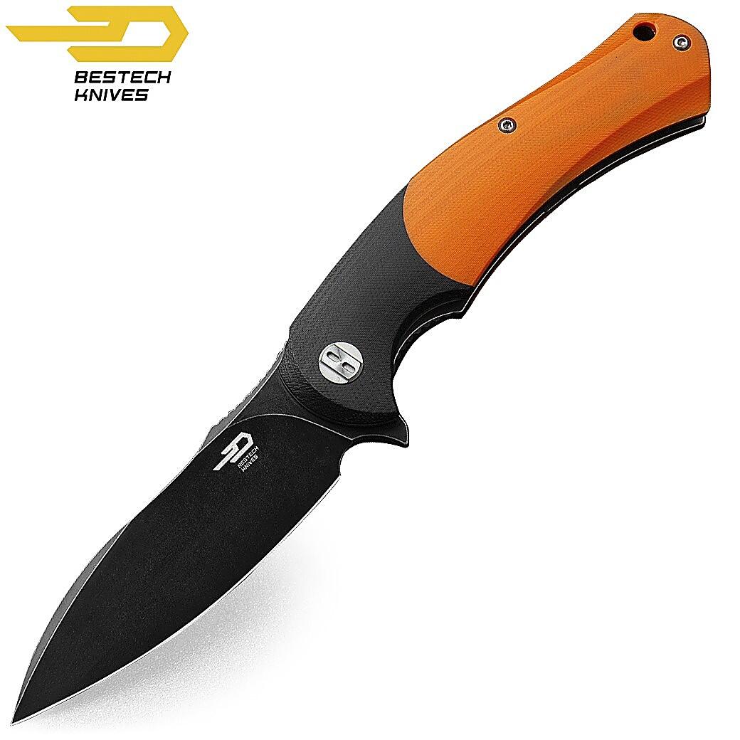 Bestech Knives - Bestech Couteau De Poche Penguin Noir Orange G10 D2 - Aiguisoir - 9 Cm - Decathlon