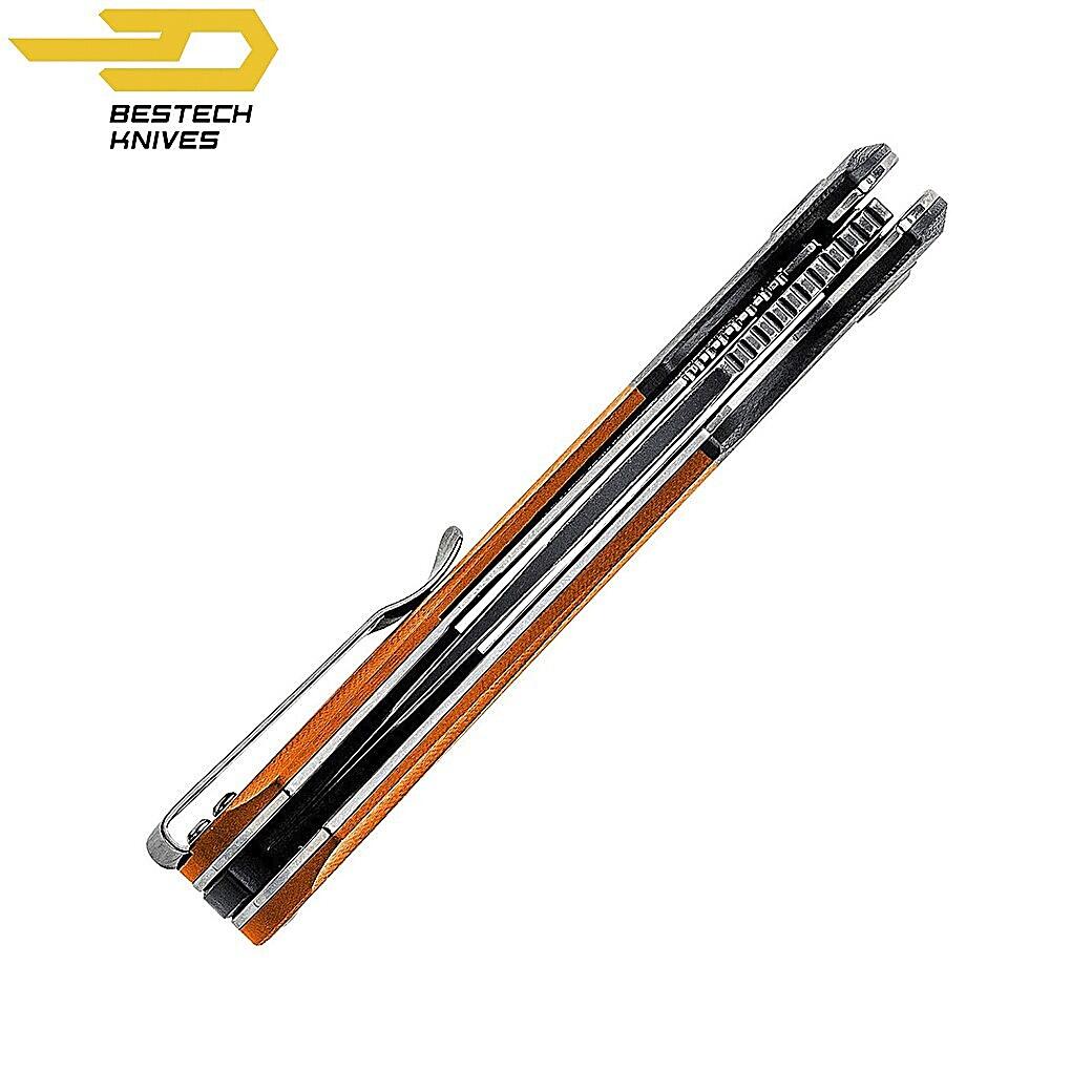 Bestech Mes Penguin Zwart Oranje G10 D2 4/7