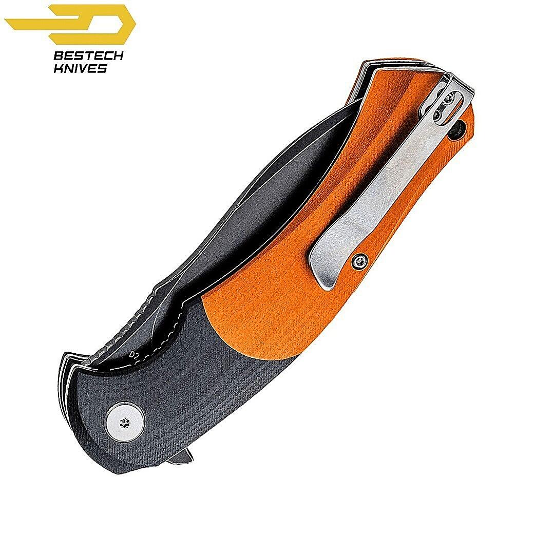 Bestech Mes Penguin Zwart Oranje G10 D2 2/7
