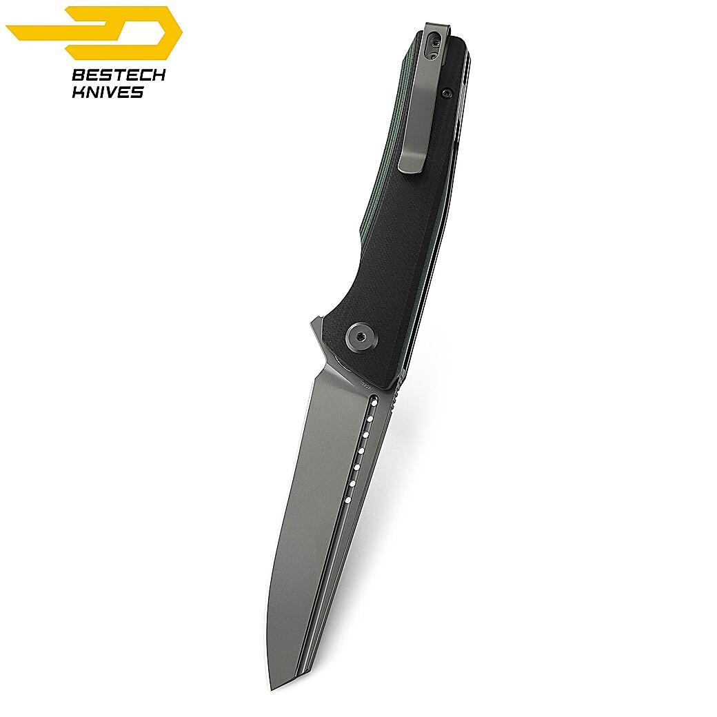 Bestech Navalha Slyther Preto Verde G10 14C28N 4/7