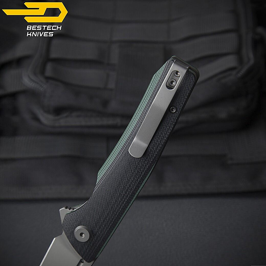 Bestech Navalha Slyther Preto Verde G10 14C28N 7/7