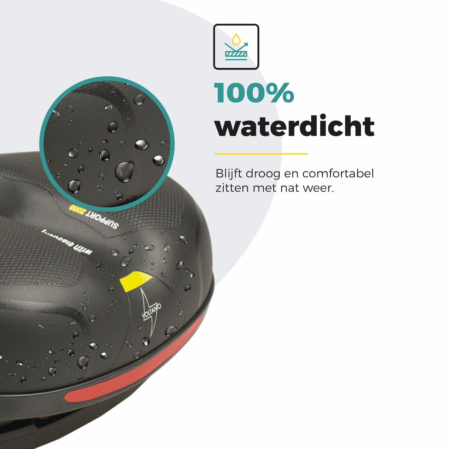 Voltano Fietszadel Met Gelpads - Zwart/Geel - Unisex -   Zadelstrop 6/7