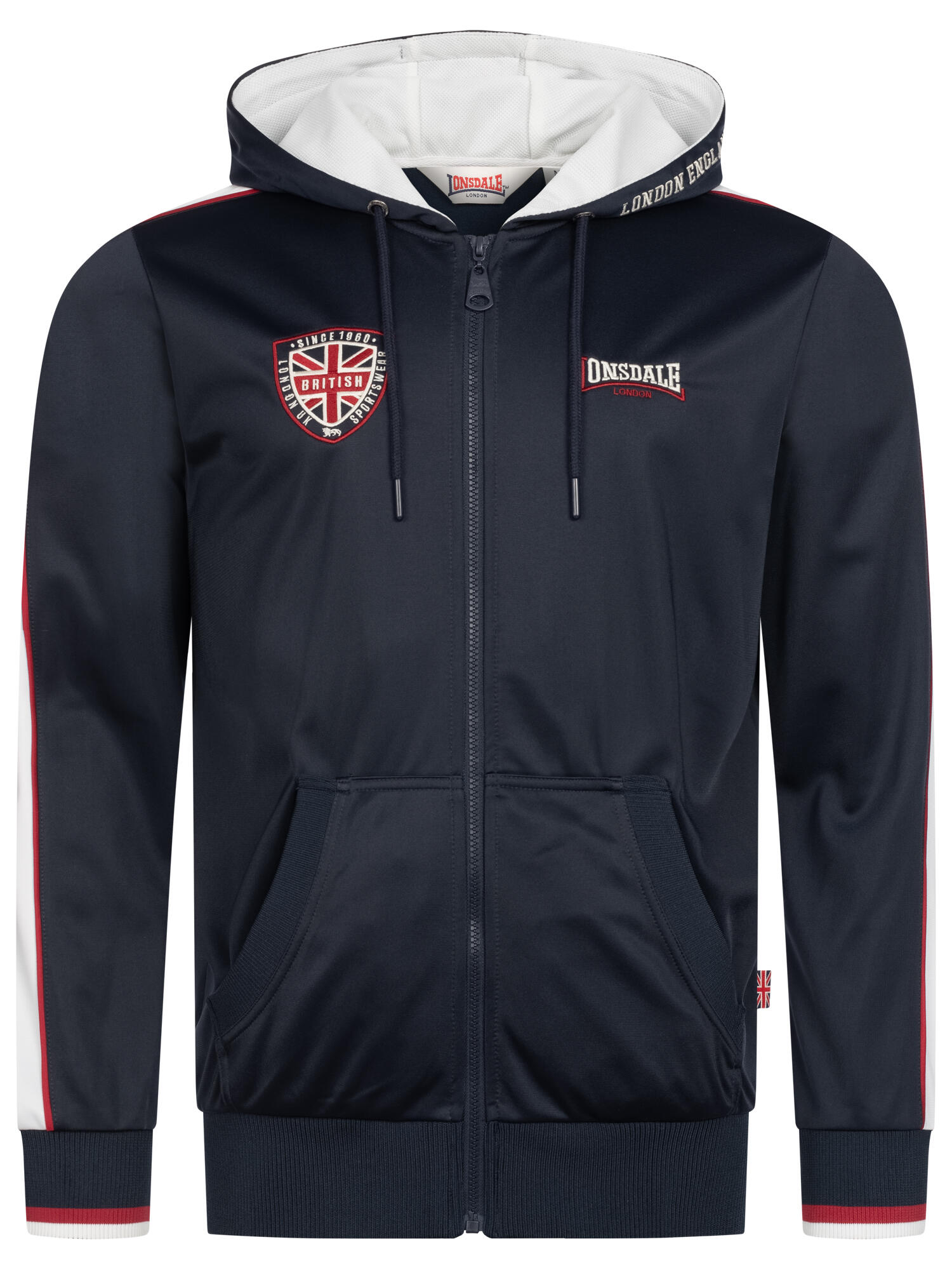 LONSDALE Herren Trainingsjacke mit Kapuze normale Passform STRATHMORE 2/6