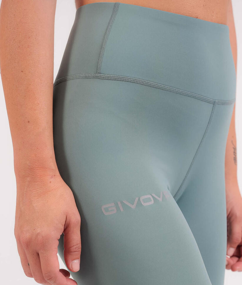 Legginsy Sportowe Damskie Givova Zielone - Oddychające i Elastyczne