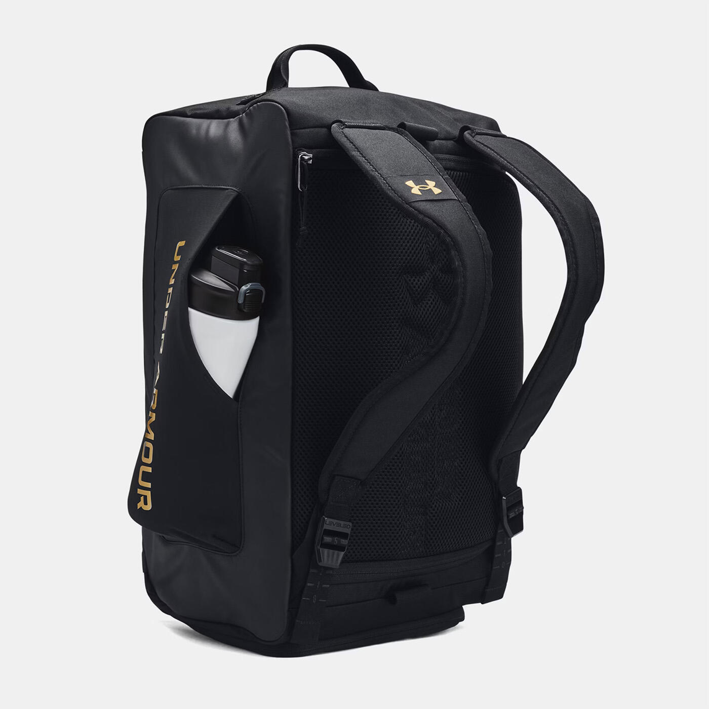 Mochila Deportiva Ua Contain Duo (s) Negra Y Dorada 4/7