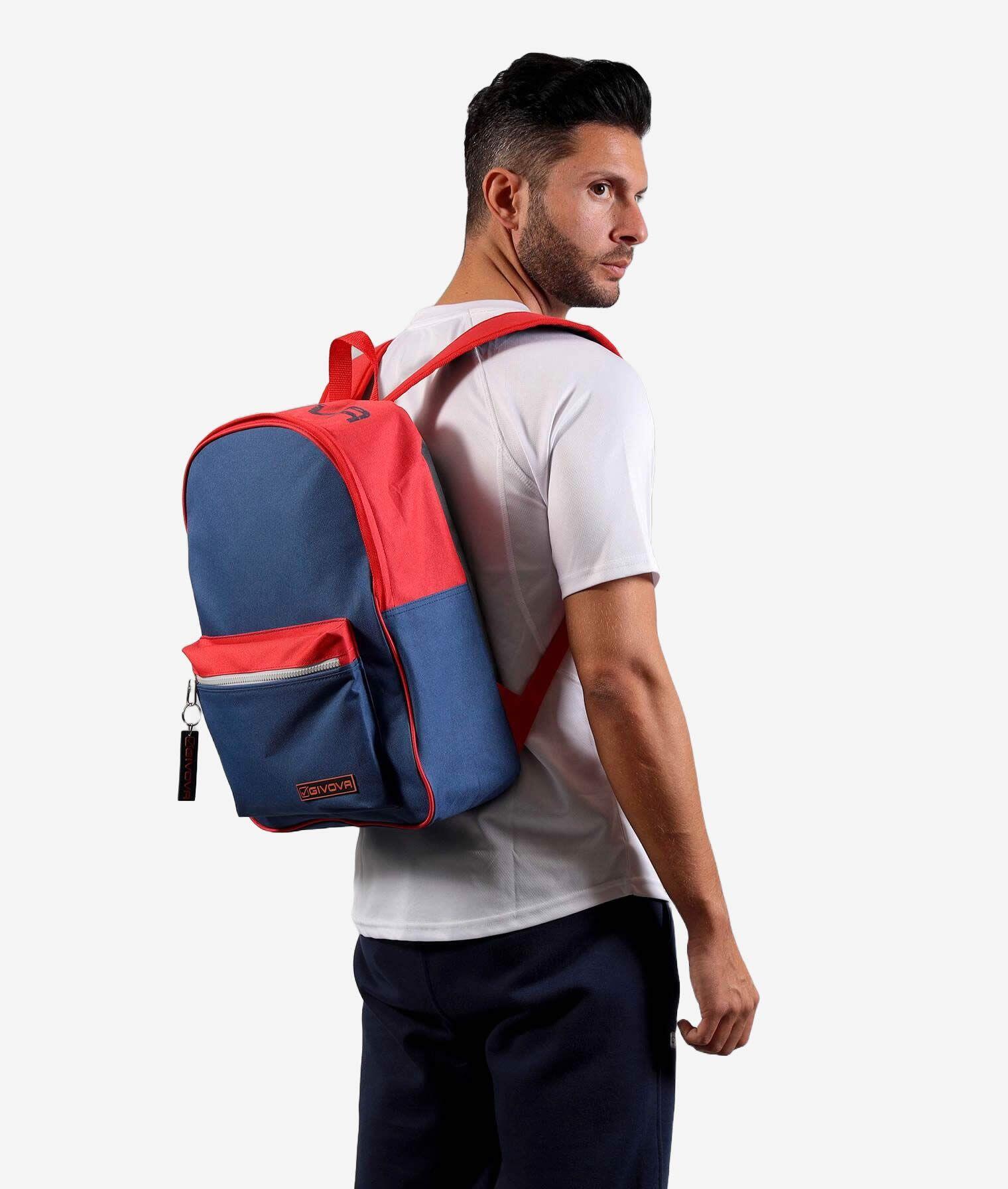 Rucksack Givova Master Marine-Rot Blau 3/4