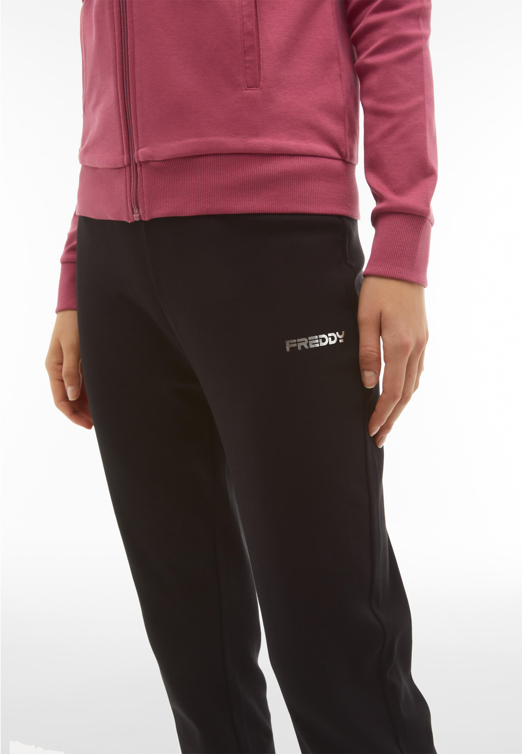 Tuta sportiva in interlock con felpa collo alto e zip 5/5