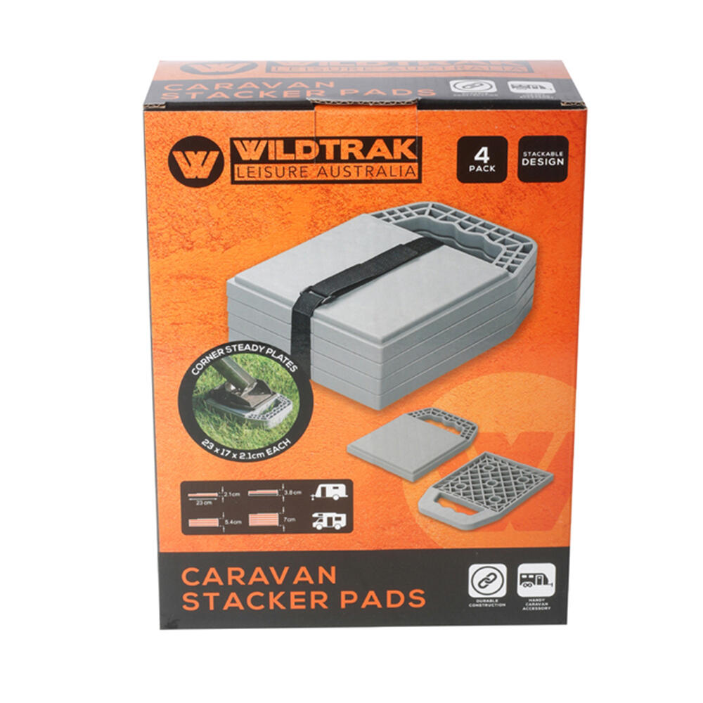 4pc Wildtrak 22.5cm Caravan Stacker Pad Camping Accessory