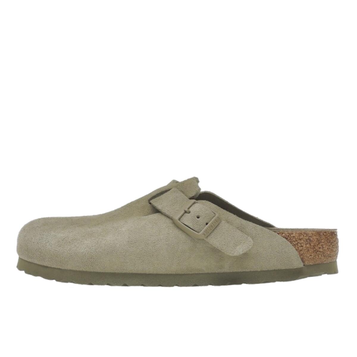 Birkenstock - Chaussures Boston Soft Footbed Suede Faded Khaki - Sandales - Vert - Decathlon