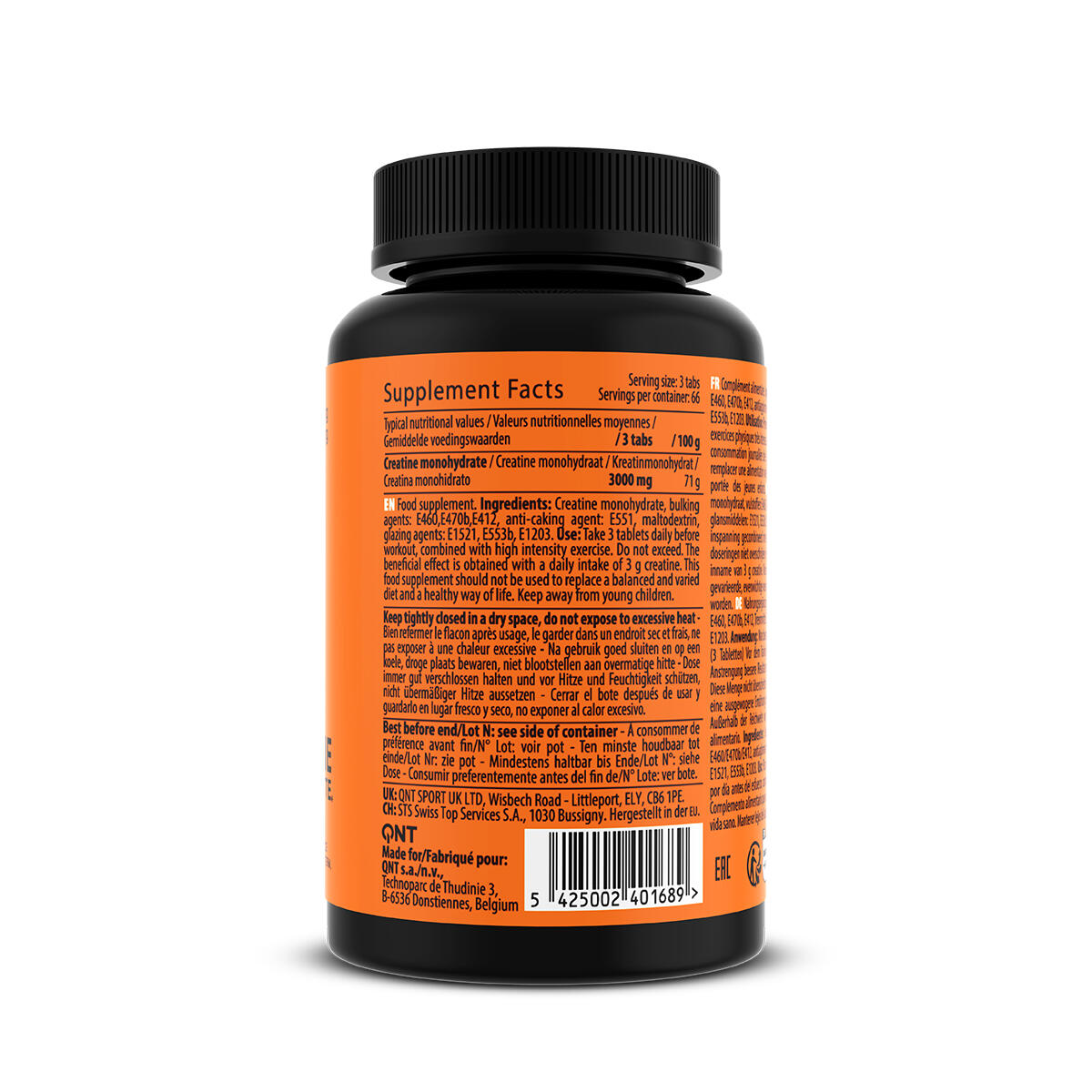 Créatine Monohydrate 1 000mg comprimés 200 unités pour musculation 3/3