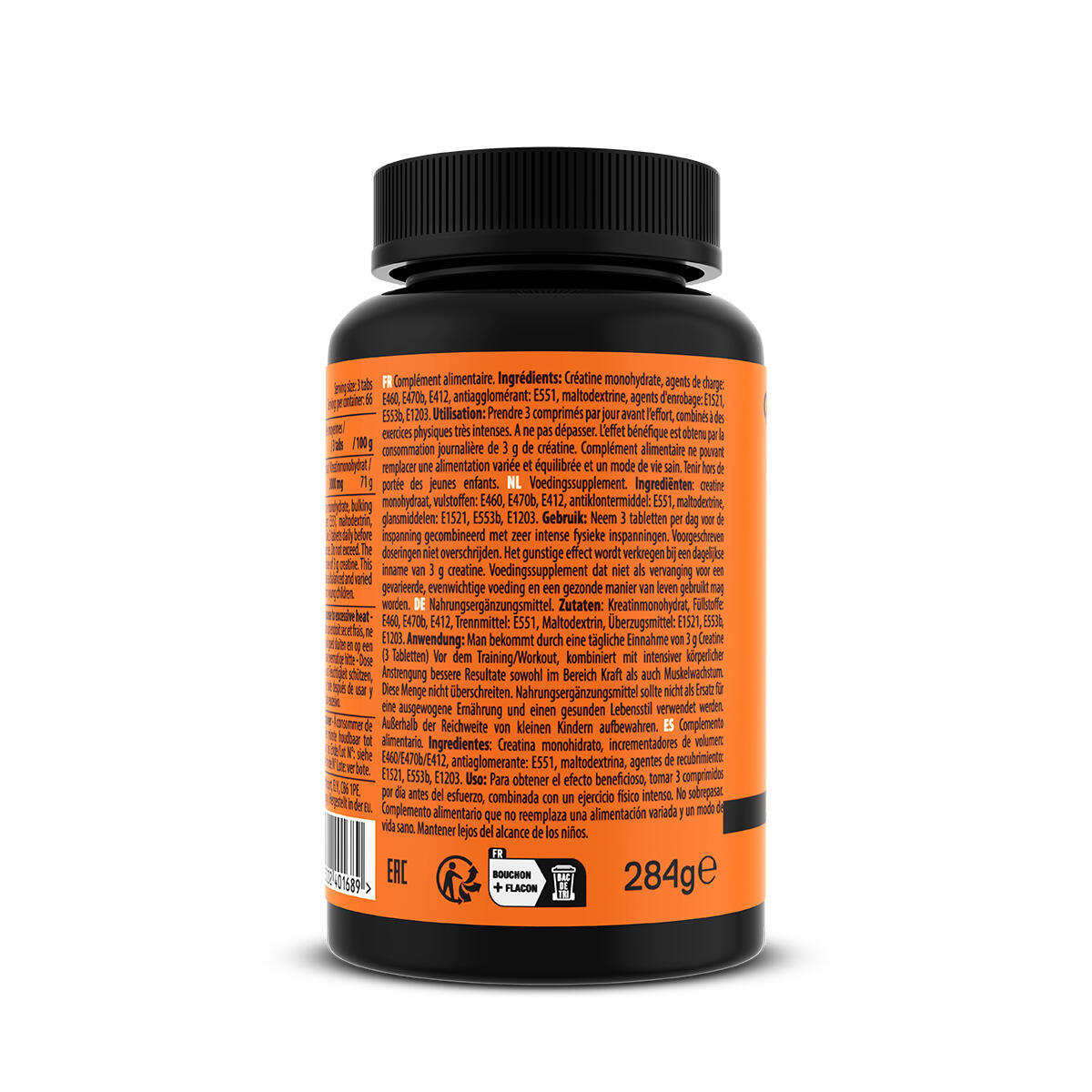 Créatine Monohydrate 1 000mg comprimés 200 unités pour musculation 2/3