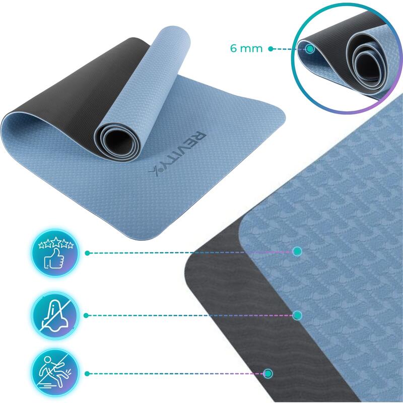 Saltea antrenament yoga fitness antiderapanta Revity 183x61x0.6cm