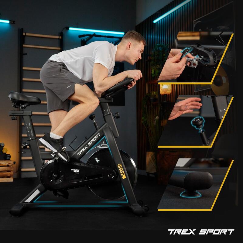 Rower spiningowy mechaniczny HOWL TX-640SB czarny