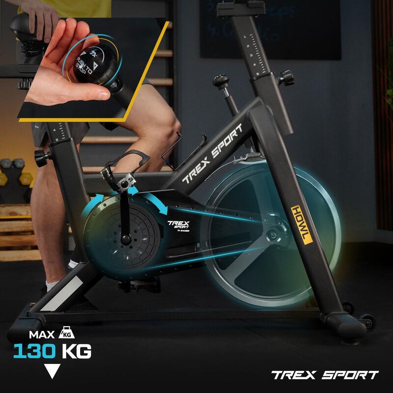 Rower spiningowy mechaniczny HOWL TX-640SB czarny