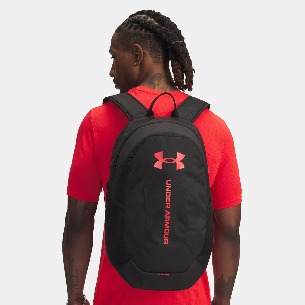 Mochila Esportiva Ua Hustle Lite Preta E Vermelho Vivo 2/6
