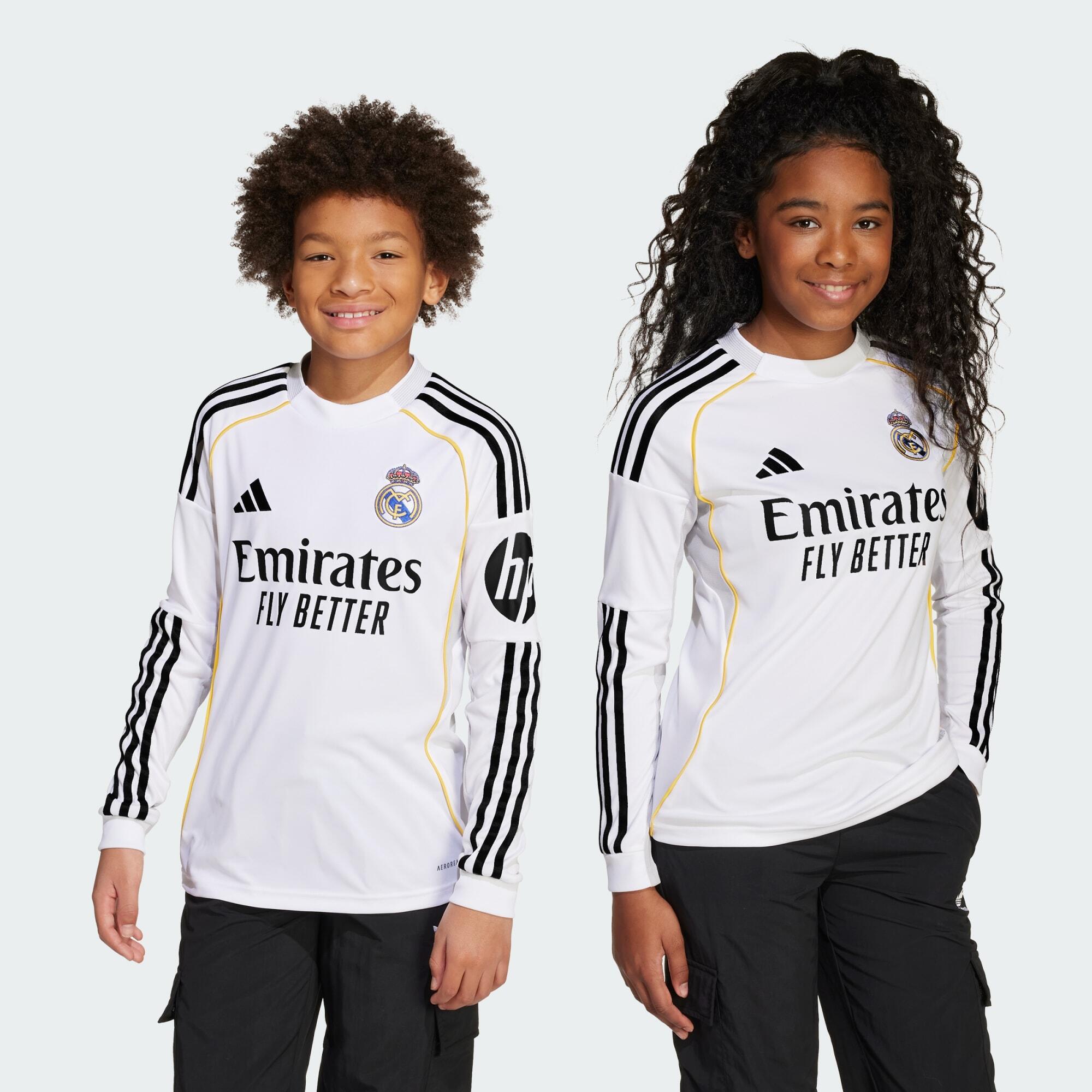 Camisola principal de manga comprida 25/26 do real madrid - criança