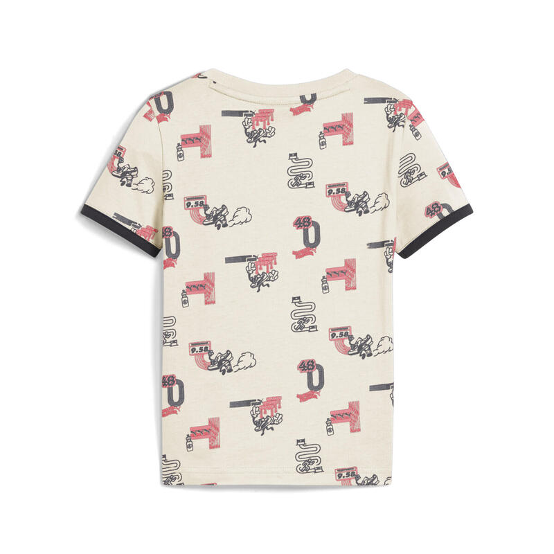 Tricou fitness copii imprimeu grafic Little Runners, albastru PUMA