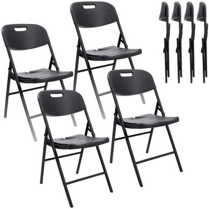 Lot de 4 Chaises pliantes de camping Masi - résistante aux intempéries - légère