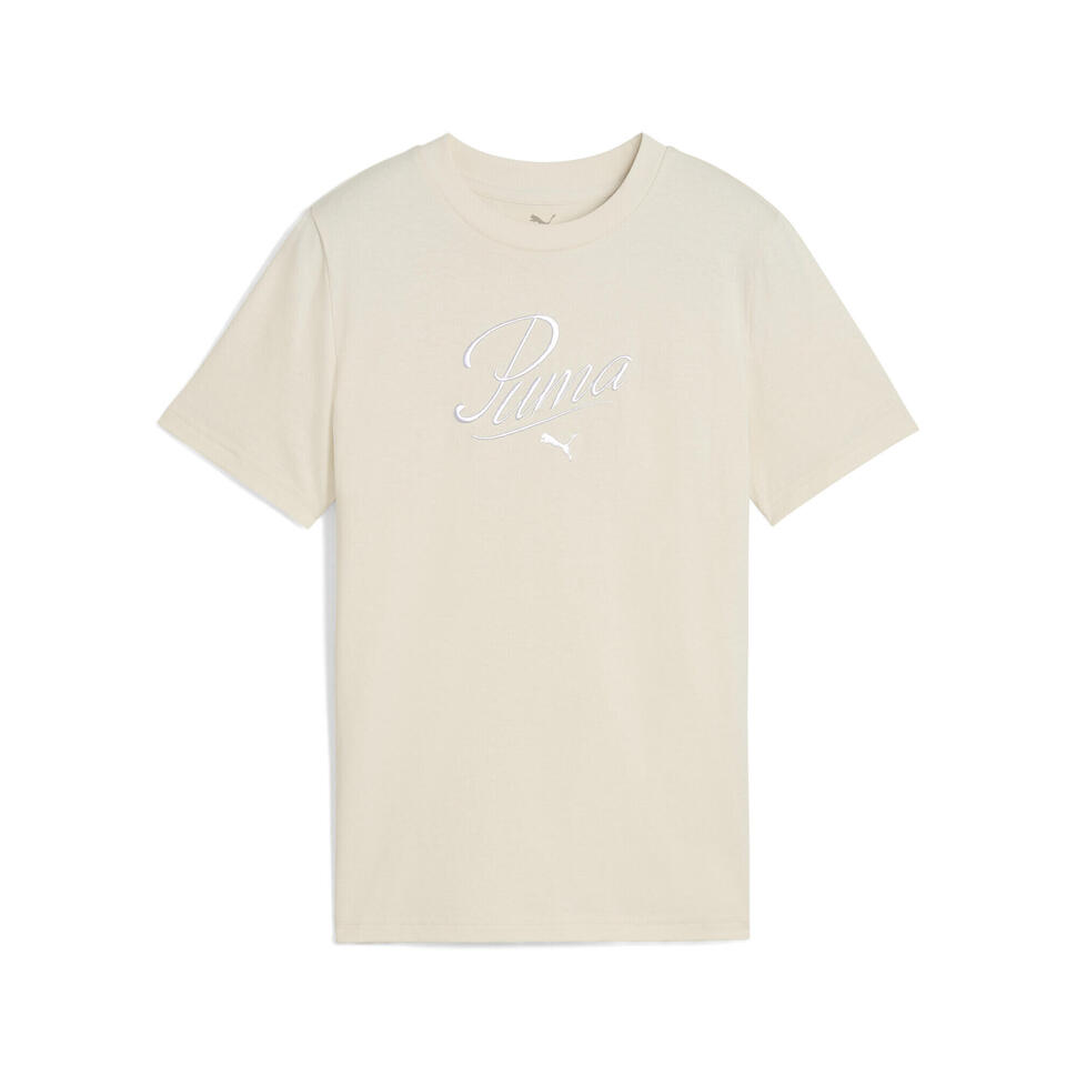 Młodzieżowa koszulka Essentials Script PUMA Alpine Snow White