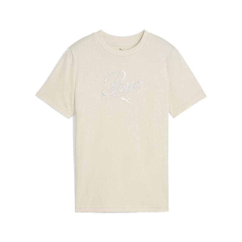 Młodzieżowa koszulka Essentials Script PUMA Alpine Snow White