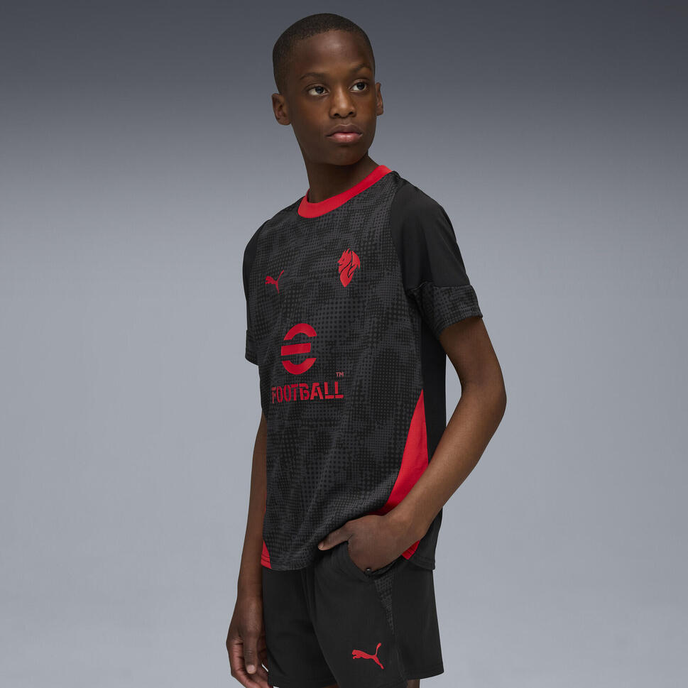 Młodzieżowa koszulka treningowa AC Milan PUMA Black For All Time Red