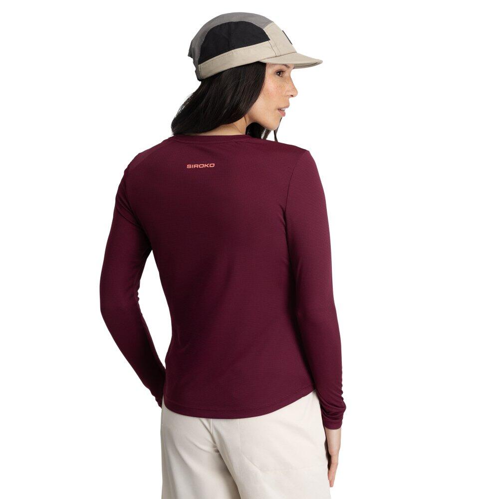 Camiseta manga larga montaña mujer senderismo Wander Purple Morado 2/7