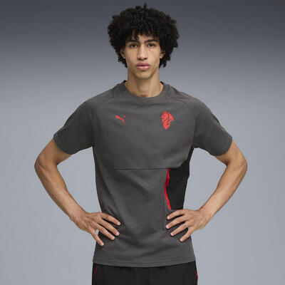 Ac milan pumatech t-shirt met zak voor heren puma shadow gray for all time red