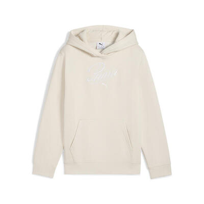 Essentials script hoodie voor jongeren puma alpine snow white