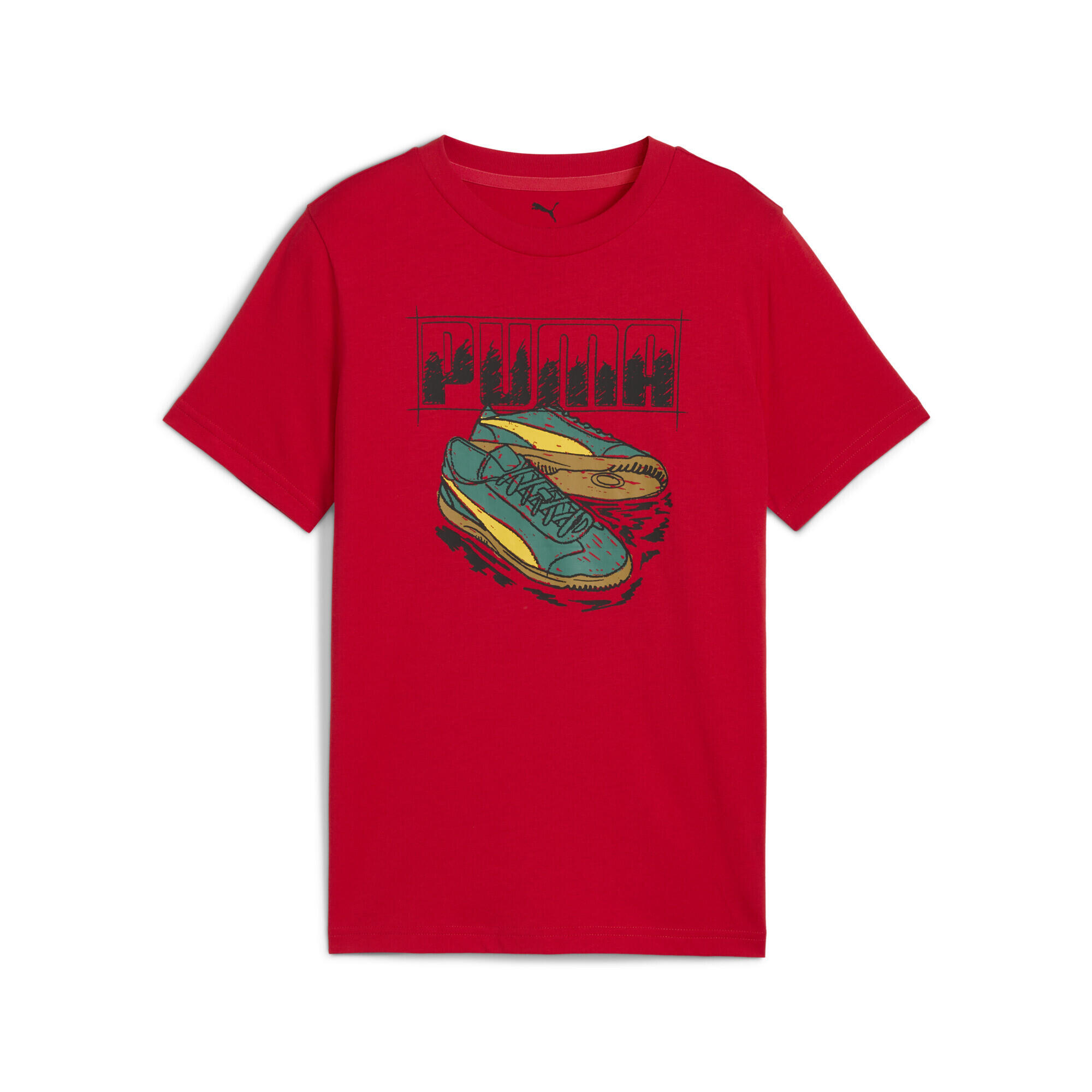 Puma - T-shirt À Motif Sneakers Enfant Et Adolescent Puma - T-shirt Manches Courtes - Bordeaux|rouge - Decathlon