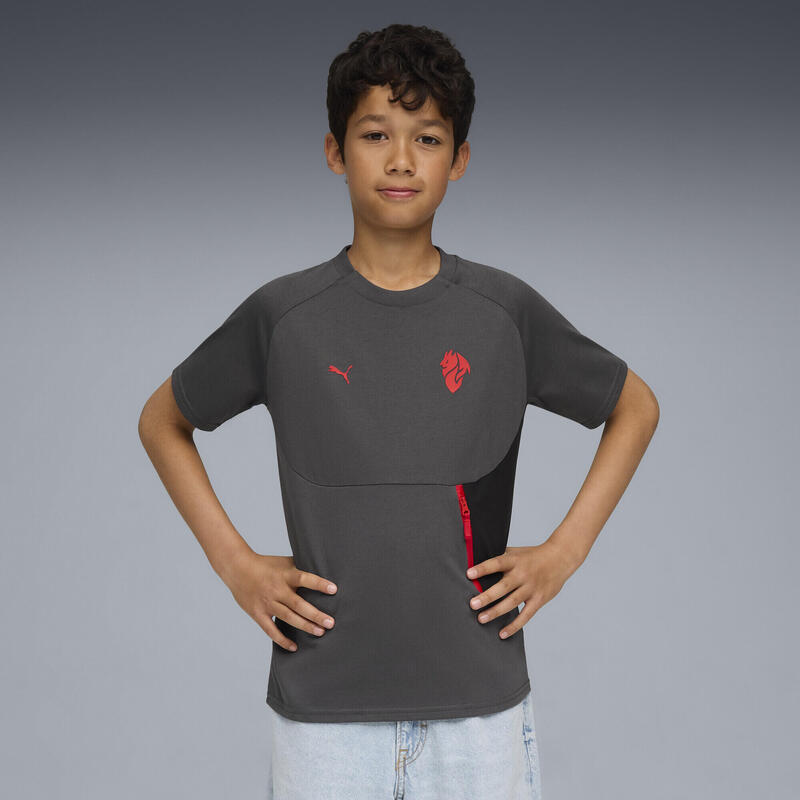 Tricou copii buzunar, badge club Pumatech gri PUMA