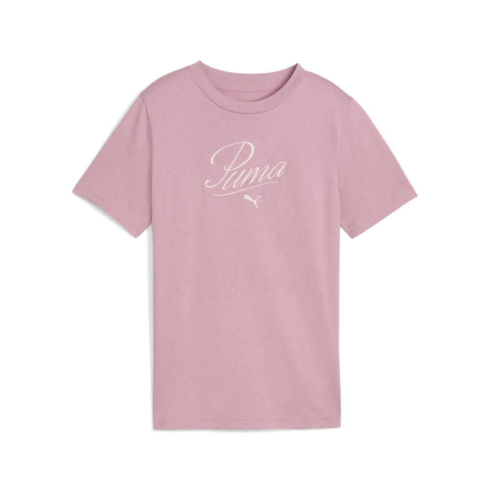 Młodzieżowa koszulka Essentials Script PUMA Poised Pink