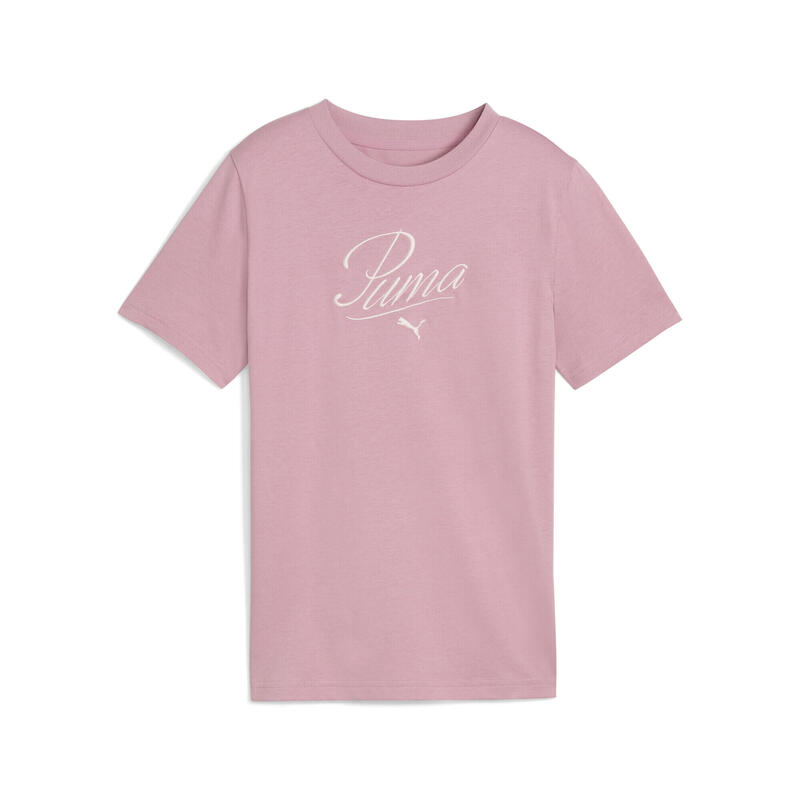Młodzieżowa koszulka Essentials Script PUMA Poised Pink