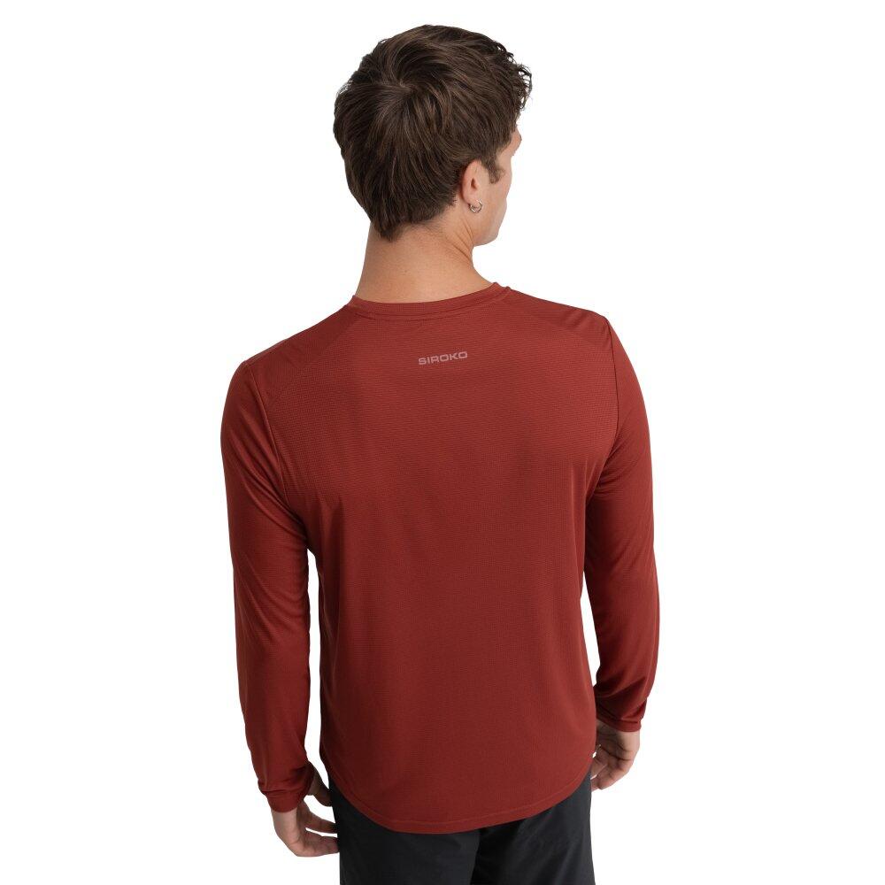 Camiseta manga larga montaña hombre senderismo Reserve Maroon Burdeos 2/7