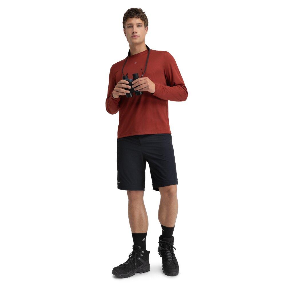 Camiseta manga larga montaña hombre senderismo Reserve Maroon Burdeos 3/7