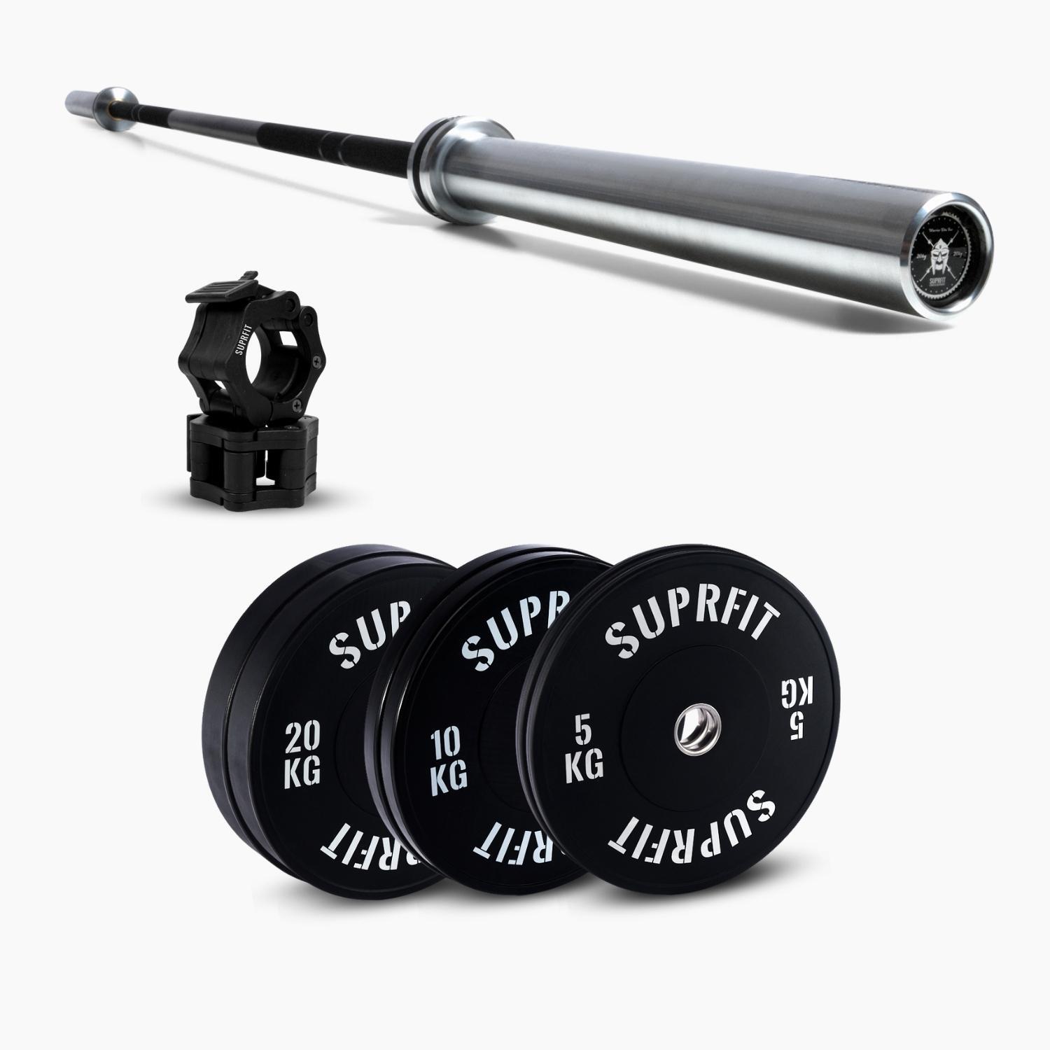 Suprfit Econ White Logo Weightlifting Sets - Princess Bar Black 1/7