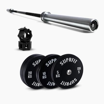 Suprfit Econ White Logo Weightlifting Sets - Princess Bar Black
